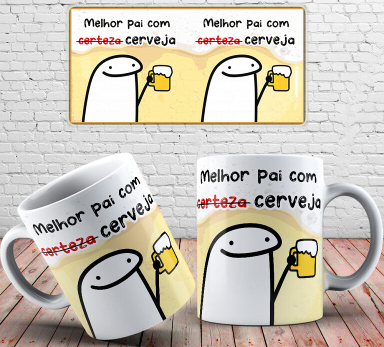 Caneca Melhor Pai Com Cerveja Flork Mart Digital Gráfica Rápida Online 0701